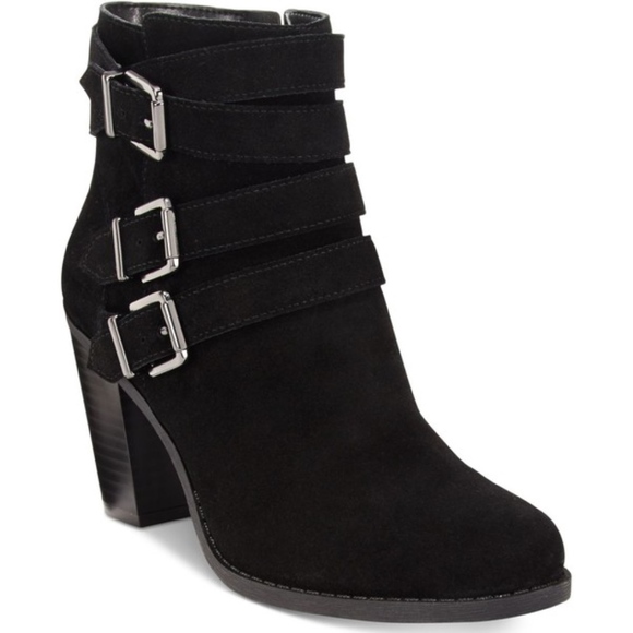 INC International Concepts Shoes - INC LAINI BLACK SUEDE ANKLE BOOTS